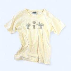 Yellow Northern Reflections T-Shirt with Plant Print